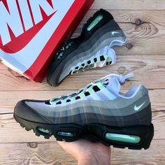 Brand new Nike Air Max 95 OG White/Fresh Mint-Granite-Dust Men’s Size 6 / Women’s Size 7.5 Men’s Size 9 / Women’s Size 10.5 Drawstring Jeans, Air Shoes, Nike Air Shoes, New Nike Air, Nike Air Max 95, Air Max 95, Fresh Mint, New Nike, Stylish Sneakers