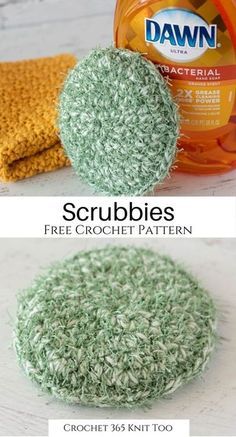 crochet pattern for scrubbies with text overlay