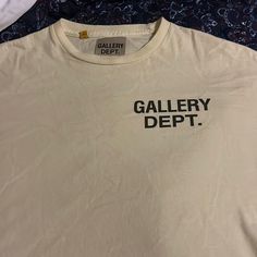 Gallery Dept. T Shirt Size L Authentic Of Course Make Me An Offer Cream Logo Print Top For Streetwear, Beige Logo Print Top For Streetwear, Cream Relaxed Fit Tops With Logo Print, Cream Tops With Relaxed Fit And Logo Print, Cream Relaxed Fit Top With Logo Print, Gallery Dept Tshirt, Gallery Dept Shirt, Snapchat Streaks, Tan Shirt