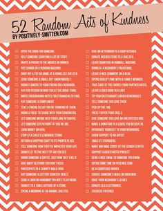 an orange and white chevron pattern with the text, 5 random acts of kindness