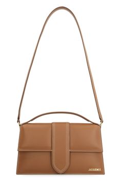 100% Leather Designer Brown Flap Bag With Detachable Handle, Designer Leather Square Baguette Bag, Designer Square Leather Baguette Bag, Luxury Brown Square Baguette Bag, Luxury Square Leather Baguette Bag, Timeless Beige Shoulder Bag With Magnetic Closure, Luxury Brown Crossbody Baguette Bag, Designer Shoulder Bag With Detachable Strap In Calf Leather, Designer Beige Calf Leather Shoulder Bag