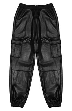 A metallic coating elevates these French-terry sweatpants that have plenty of pockets which is great for on-the-go kids. Elastic waist Front slant pockets; side cargo flap-patch pockets Elastic cuffs 100% polyester Machine wash, line dry Imported Hip Hop Joggers With Pockets For Fall, Metallic Bottoms With Pockets For Fall, Casual Metallic Bottoms With Pockets, Casual Metallic Bottoms For Fall, Metallic Casual Pants For Fall, Casual Metallic Pants For Fall, Cargo Sweatpants, Sneaker Slippers, Favorite Daughter