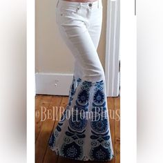 Fabulous Custom Flares Custom Designer Boutique Bell Bottom Blues Jeans Denim White Flare Size 4 27 Waist 14.5 Inches Rise 8.5 Inches Inseam 31 Inches Free People Anthropologie Jeans Custom, White Flares, Designer Boutique, Bell Bottom, Jeans Denim, Bell Bottoms, Flare Jeans, Blue Jeans, Denim Jeans