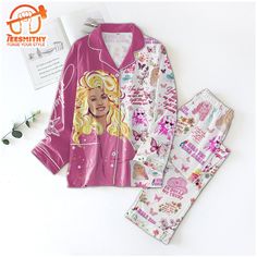 Dolly Parton Merry Christmas Gifts Fans Music Pajamas Set A pajamas set typically consists of a coordinated outfit designed for comfort and relaxation during sleep or lounging at home. It often includes a top and bottom, such as a long-sleeve shirt and matching pants, or a short-sleeve shirt paired with shorts. The materials used are usually soft and breathable, like cotton, flannel, or modal, to ensure a cozy and restful night’s sleep. Pajama sets may come in various patterns and colors, In Dolly We Trust, Dolly Christmas, Holly Dolly, Xmas Pajamas, Pyjama Satin, Country Singer, Women Pajamas, Look Into My Eyes, Pajamas Gift