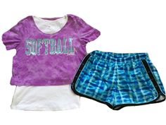 JUSTICE Girls size 20 SOFTBALL SHIRT SHORTS OUTFIT EUC both are in Excellent used condition Casual Cheerleading Shorts, Casual Shorts For Cheerleading During Sports Season, Casual Shorts For Cheerleading, Casual Sports Short Set, Sporty Short Set For Spring, Spring List, Shirt Shorts Outfit, Justice Clothing Outfits, Summer List