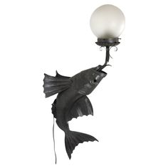 a lamp that has a fish on it