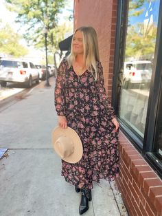 This long floral dress is the perfect light weight material. This dress is see through but has a slip under it. Recommended that you wear something under this as well as the built in slip. Model is 5'4'' and wearing a small. Fits true to size. Casual Sheer Dress For Spring, Casual Sheer Midi Dress For Spring, Spring Sheer Maxi Dress For Brunch, Sheer Maxi Dress For Spring Brunch, Casual Sheer Maxi Dress For Spring, Fall Sheer Dresses For The Beach, Fall Sheer Dresses For Beach, Sheer Beach Dresses For Fall, Sheer Fall Beach Dresses