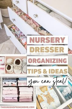 an organized dresser with drawers and labels on the bottom, labeled nursery dresser organizing tips and ideas you can steal