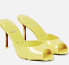 Louboutin Me Dolly, Louboutin Online, Christian Louboutin Sandals, Christian Louboutin Pigalle, Yellow Heels, Christian Louboutin So Kate, Red Louboutin, Mid Heel Sandals, Louboutin Heels