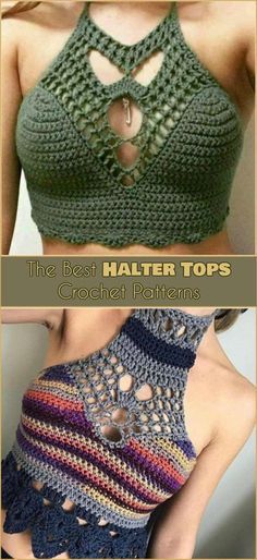 crochet halter top pattern with the words, the best halter tops crocheted patterns