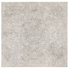 an area rug with grey and white colors