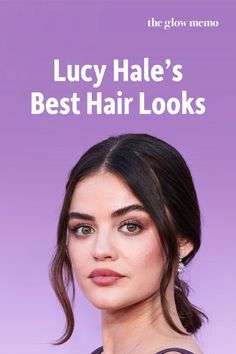 an image of a woman with long hair and the words lucky hale's best hair looks