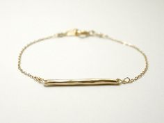 Gold bar bracelet  horizontal bar bronze  hammered  by illusy Minimalist Brass Chain Bracelet Gift, Minimalist Brass Chain Bracelet For Gift, Minimalist Handmade Gold Chain Bracelet, Minimalist Hammered Gold Bracelets, Lingot D'or, Gold Bar Bracelet, Minimal Bracelet, Bar Bracelet, Gold Bar Necklace