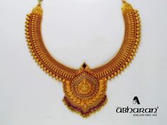 Jewllary Design, Ruby Haram, Neck Pieces Jewelry, Gold Bridal Necklace, Beautiful Gold Necklaces, Pearl Necklace Designs