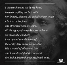 a poem written in black and white with an image of a man's face