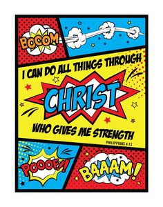 a poster that says, i can do all things through christ who gives me strength