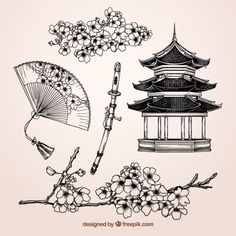 Japanese Elements, Henne Tattoo, Petit Tattoo, Kunst Tattoos, Japanese Drawings, Japanese Tattoo Designs