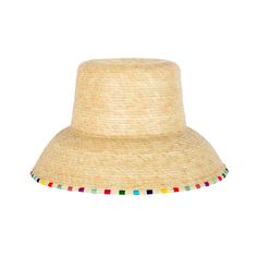 Introducing the Bucket Hat! This new style is sure to make a statement! With it's beautiful rainbow dots, you'll be vacation happy every time you wear this hat. Each one is handmade from palm fronds of the banks of the Chixoy River by our Guatemala female artisans. This hat collection is both sustainable and a fair trade partnership. With every hat purchase you make, we are able to continue sending orders to our talented partners giving them the means to support their families. Details: Permanen Hat Tip, Candle Dressing, Raffia Hat, Hat Holder, Hat Stores, Palm Fronds, Hat Collection, Dress Hats, Beautiful Rainbow