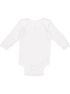 Infant Long-Sleeve Bodysuit - WHITE - 18MOS | Rabbit Skins Infant Long Sleeve Baby Rib Bodysuit in White Size 18MOS | Ringspun Cotton White Cotton Long Sleeve Bodysuit, Fitted White Cotton Bodysuit, White Fitted Cotton Bodysuit, Basic White Cotton Onesie, Snap Tape, Keeping Kids Safe, Bodysuit White, Ribbed Bodysuit, Long Sleeve Bodysuit