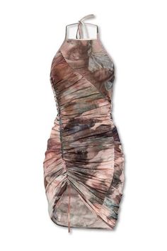 This stunning pastel-print tulle dress is the epitome of luxury and style. Made from draped, slightly see-through elastic tulle, it features an all-over multicolor pastel print that exudes elegance and charm. The halter neck tied at the back adds a touch of sophistication, while the asymmetric design with drawstring creates a unique and eye-catching look. With a fitted cut and a model who stands 180cm tall, this dress is the perfect choice for those who appreciate high-end designer fashion. If y High End Designer Fashion, Pastel Trends, Balmain Dress, Pastel Print, Halterneck Dress, Asymmetrical Design, Clothing Size Chart, Tulle Dress, Halter Neck