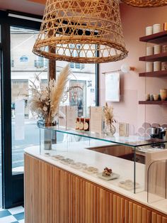 the inside of a store with an assortment of items on display