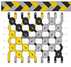 the diagram shows how to draw an interlaced chain with different colors and sizes