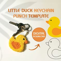 a little duck keychain punch template is shown