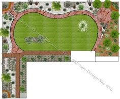 an aerial view of a garden design