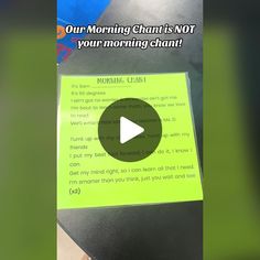 a note that is on top of a desk with the words morning change written in it