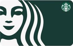 a starbucks card with a woman's face in the center and coffee on top