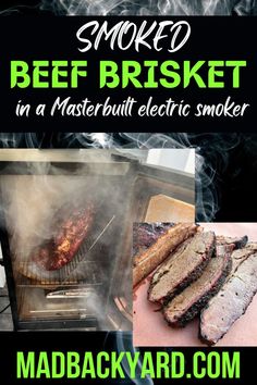 Smoked Beef Brisket in a Masterbuilt Electric Smoker. Delicious beef brisket with step by step instructions. #smokedbrisket #masterbuiltsmokerrecipes #electricsmokerrecipes #beefbrisket #smokedbeefbrisket #smokedbrisketelectricsmoker #brisketinelectricsmoker Electric Smoker Brisket Masterbuilt, Smoked Beef Brisket Electric Smoker, Brisket Recipes Smoked Electric, Smoked Brisket Recipes Electric Smoker Masterbuilt, Brisket In Electric Smoker, Electric Smoker Brisket, Smoked Brisket Recipes Electric Smoker, Smoker Brisket