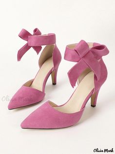 Olivia Mark - Stylish Women's High Heels with Intricate Knot and Soft Pink Finish Chic High Heels, Flats Shoes Comfortable, High Heeled Sandals, Elegant High Heels, Elegant Heels, Soft Pink Color, Point Shoes, Buckle Sandals, Comfortable Heels