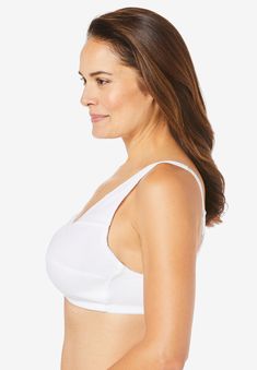 Wireless comfort is yours with this full-coverage bra featuring picot trim. Double-lined bottom cups are specially designed to offer moderate lift and February Nails, Front Closure Bra, Platinum Credit Card, New Bra, Full Coverage Bra, Woman Within, Swimsuits For All, Wireless Bra, Bra Lingerie