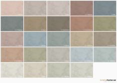 the different shades of paint that are used to decorate walls and ceilinging in various colors