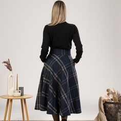 Step into elegance with our High Waist Midi Skirt, crafted from cool wool for a luxurious feel. This midi-length masterpiece, adorned in a classic plaid pattern, seamlessly combines sophistication and comfort. Complete with convenient pockets, this skirt is the epitome of modern style, ensuring you stand out with every step.  Enjoy the effortless fit and the feminine sense when wearing our creations! Every piece by NikkaPlace is made with lots of love and attention to detail! Cool Wool Machine W High Waist Midi Skirt, Dr Closet, Skirt Outfits Fall, Tartan Skirt, Skirts Midi High Waisted, Outfits Fall, Lots Of Love, Effortless Chic, Independent Designers Fashion