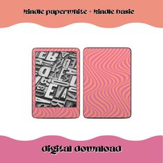 an advertisement for the electronic music album,'digital downfall'with pink and black swirls