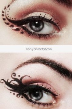 Punk Eyeliner, Heavy Eye Makeup, Carnaval Make-up, Unique Makeup, Fairy Makeup, Thranduil, Eyes Makeup, Fantasy Makeup, Makeup Designs