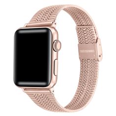 the rose gold apple watch band is shown with an empty space on top of it