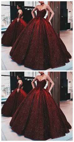 Ball Gown Wine Red Sequin Floor-Length Burgundy Quinceanera Dress Sweet 16 Dresses for Girls,#formaldress Burgundy Quinceanera, Burgundy Quinceanera Dresses, Dress Sweet 16, Red Wedding Gowns, Wedding Evening Gown, Popular Prom Dresses, Girls Ball Gown, Quinceanera Dress, Red Ball