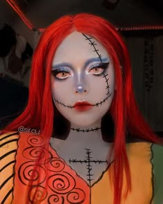 Sally-nightmare-before-christmas Makeup, Sally From Nightmare Before Christmas Makeup, Sally Eye Makeup, Sally Nightmare Before Christmas Makeup Easy, Halloween Makeup Face Paint