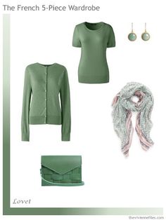 French 5-Piece Wardrobe in Lovet Green Capsule Dressing, The Vivienne Files, Vivienne Files, Happy Clothes, Travel Capsule Wardrobe, Over 60 Fashion, Minimalist Capsule Wardrobe, Wardrobe Planning, Spring Capsule Wardrobe