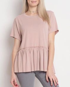 Soft-washed Tops For Spring Day Out, Soft Top For Spring Layering, Flowy Short Sleeve Tops For Loungewear, Flowy Cotton Tops For Loungewear, Pink Rayon Tops For Spring, Pink Rayon Top For Spring, Soft-washed Tops For Spring, Solid Color Flowy Rayon Tops, Spring Soft-washed Stretch Tops