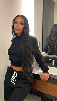 Black Women Crimped Hair, Crimp Hair Black Women, Kylie Jenner Crimped Hair, Crimped Hair Black Hair, Long Black Buss Down, Crimped Long Black Hair, Crimp Long Black Hair, Crimped Wigs For Black Women, Long Body Wave Sew In