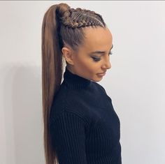 Up Hairstyles Braids, Pletenice Za Kosu, Salsa Hairstyles, Slik Ponytail Styles, Braided Ponytails, Ballroom Hair, Honey Brown Hair, Hair Upstyles