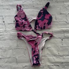 Shein Swimsuit Bikini New With Tag, Never Worn. Y508 Trendy Triangle Top Tankini For Swimming, Pink Triangle Top Swimwear With Lined Body, Printed Triangle Top Swimwear For Party, Bottega Veneta Heels, Shein Swimsuit, Bling Wallpaper, Bottega Veneta, Color Purple, Womens Swim