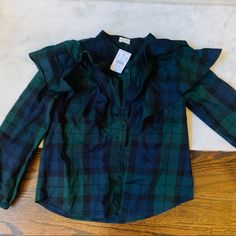 J. Crew Crewcuts Button Down Paid Shirt Size 10 Cute Ruffle Details Jcrew Kids, Boys Flannel, Preppy Casual, Long Sleeve Plaid Shirt, J Crew Shorts, Denim Button Down, Long Sleeve Plaid, Chambray Shirt, Crew Shirt