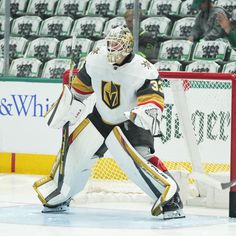 the vegas knights'goalie is ready to take his place on the ice