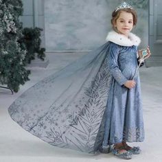 Soft Dresses, Elsa Cosplay, Cape Gown, Winter Girl, Princess Dresses, Gowns With Sleeves, Cosplay Dress, Costume Dress, Fur Collars