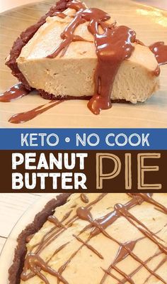 there are two different types of pies on the table and one is peanut butter pie