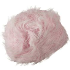 a ball of pink fuzzy yarn on a white background with clippings to the side